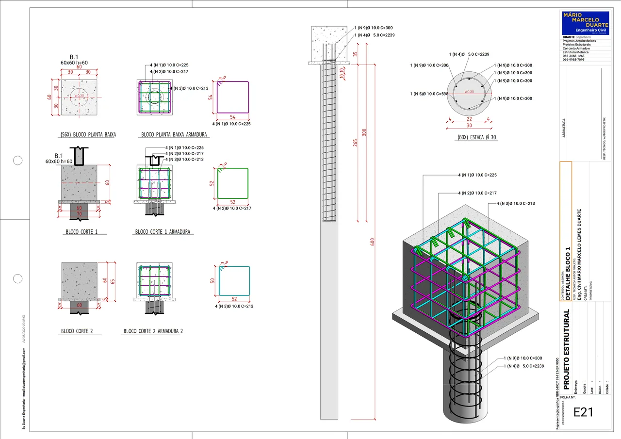 Prancha de fundação do aluno Mário