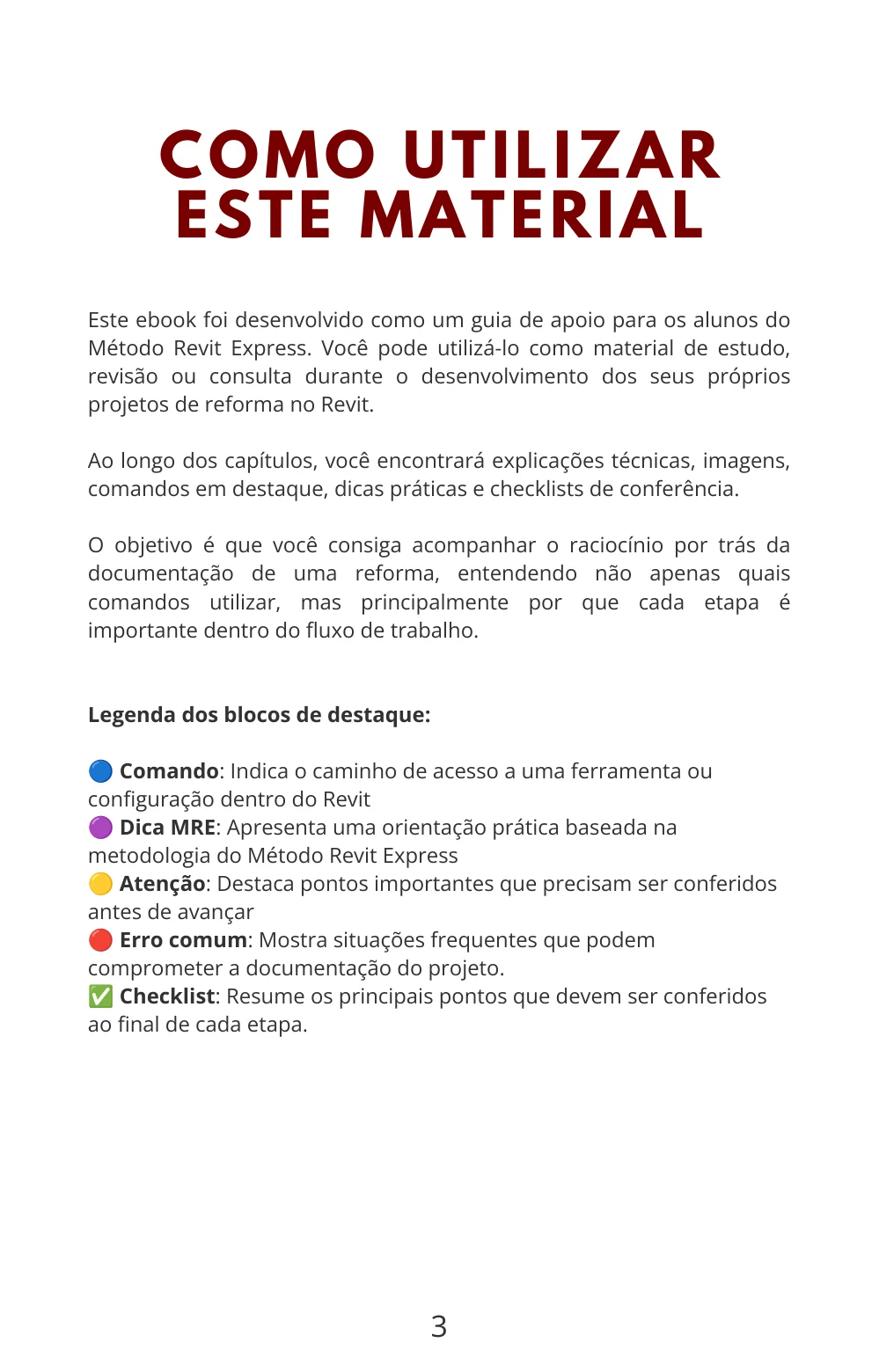 Página de conteúdo do ebook de reforma
