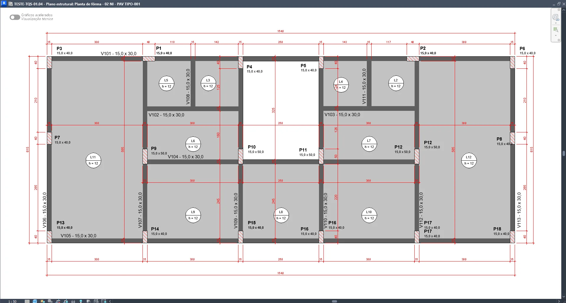 Exemplo de detalhamento estrutural