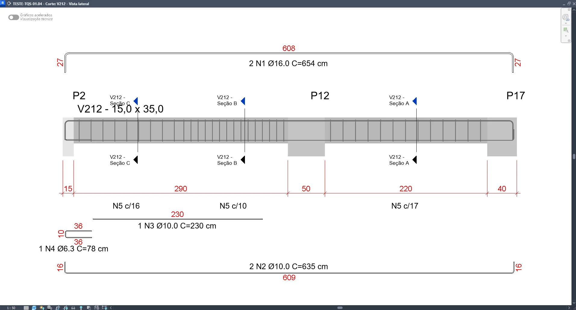 Exemplo de detalhamento estrutural